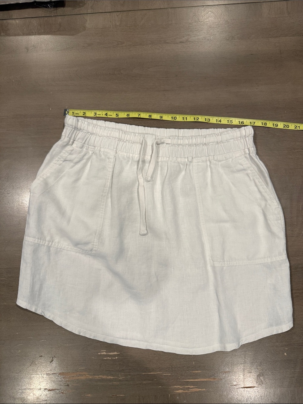 James Perse White Drawstring Mini Skirt